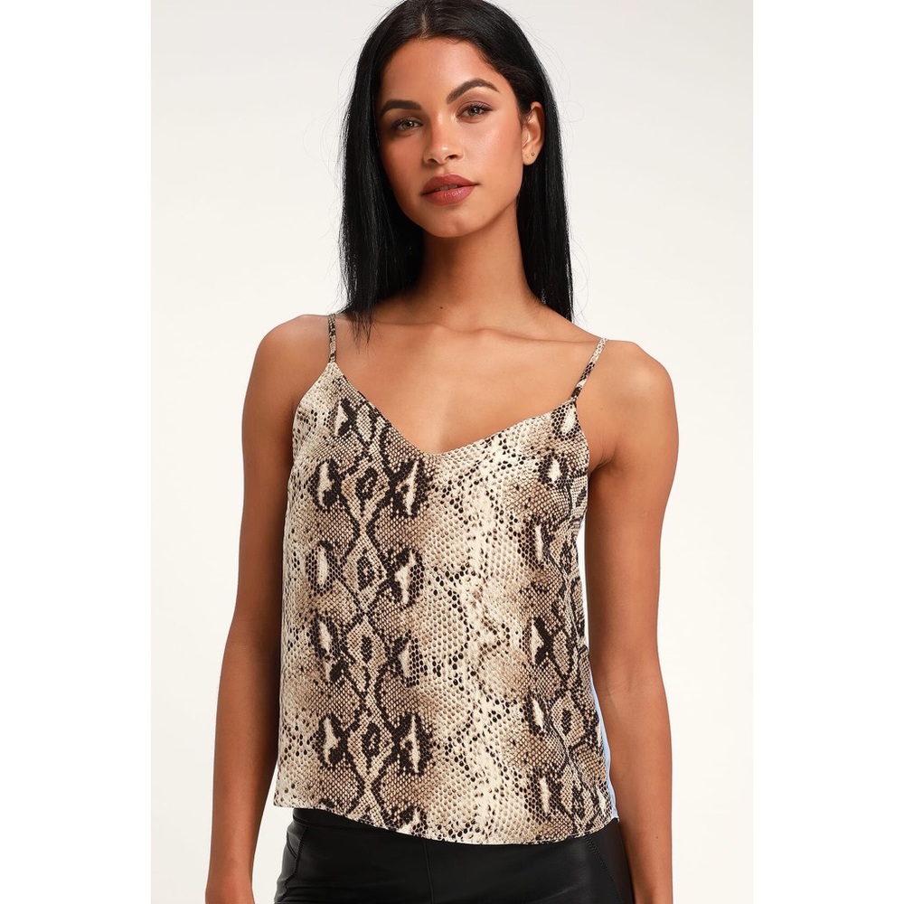 🆕Style Muse Beige Snake Print Top